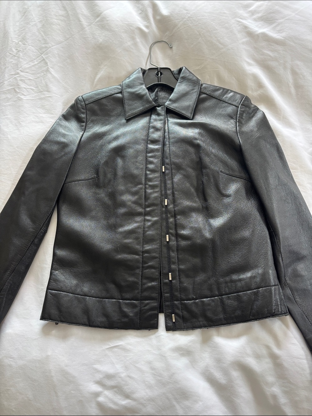 Black Leather Jacket - Women real leather